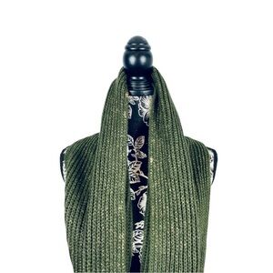 5 for $25 olive green gold shine soft knit infinity scarf